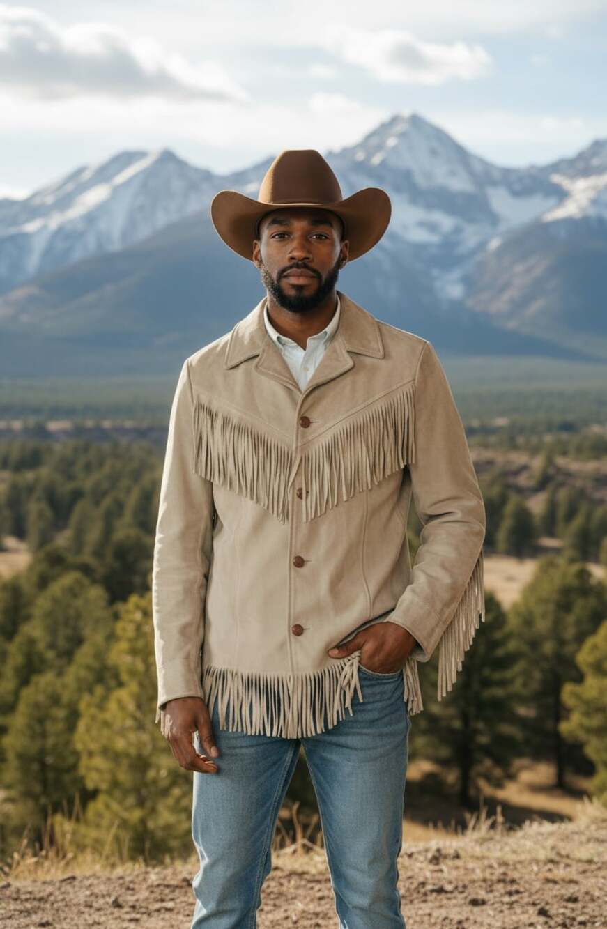 Vintage Silton California Suede Fringe Western Jacket Size 42